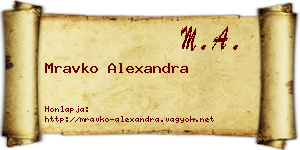 Mravko Alexandra névjegykártya